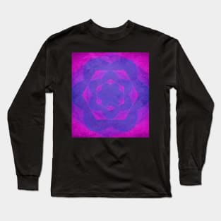 Hot pink and purple kaleidoscope with texture Long Sleeve T-Shirt